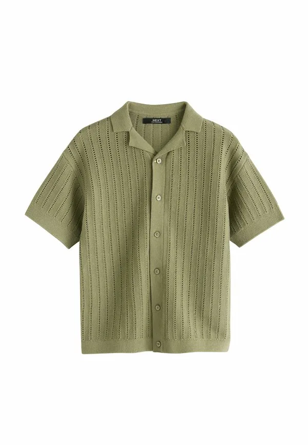 Рубашка стандартного кроя с текстурированным отложным воротником Next, Khaki Green