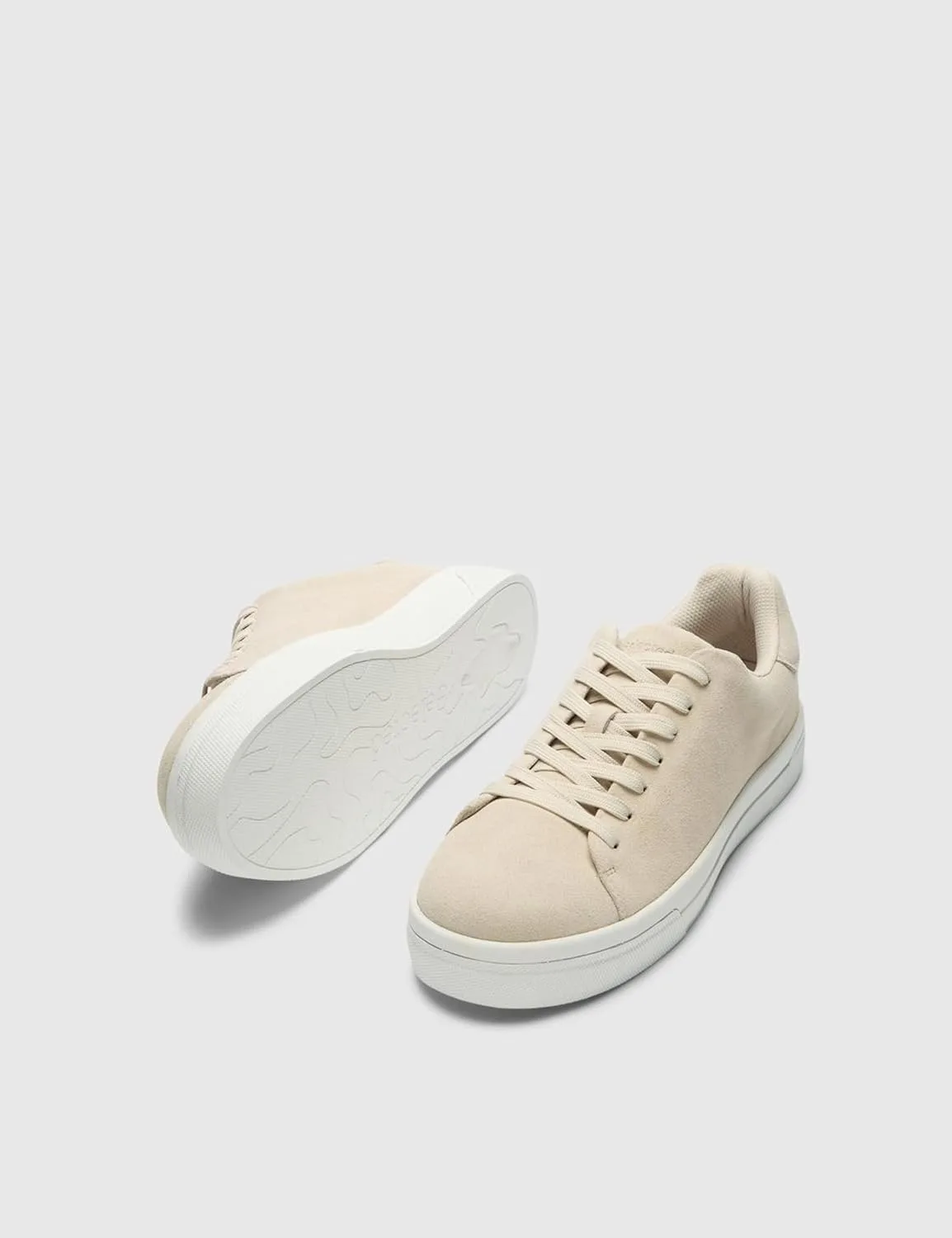 Мужские массивные замшевые кроссовки Slhdavid Chunky Suede Trainers 2.0 Noos Selected Men, белый — фото 4