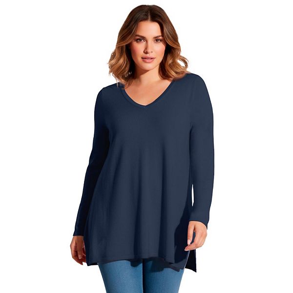

Женский кардиган с запахом plus size Avenue, Navy