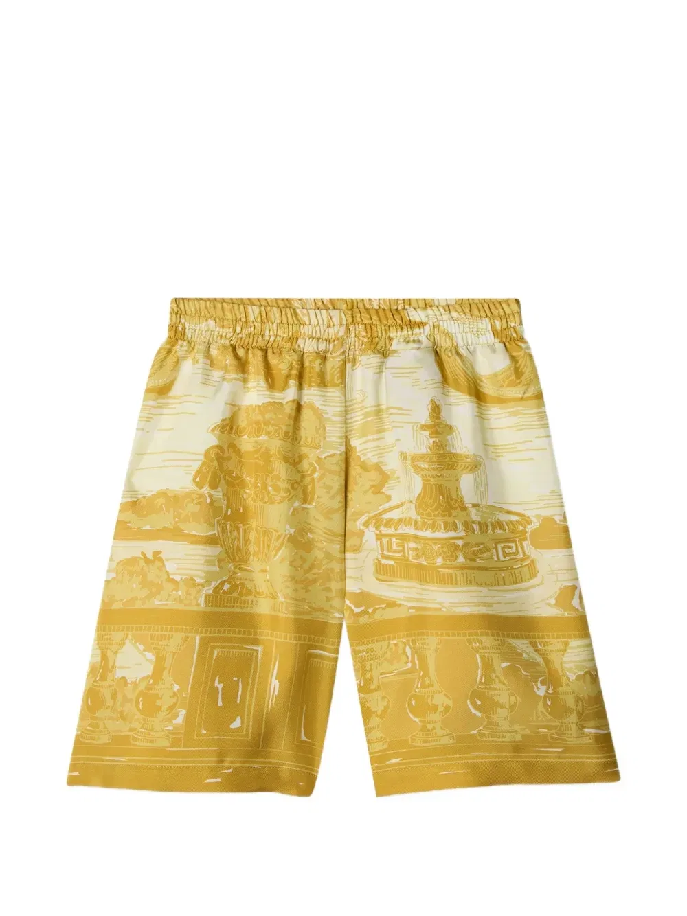 Шорты из набивного шелкового твила VERSACE, желтый