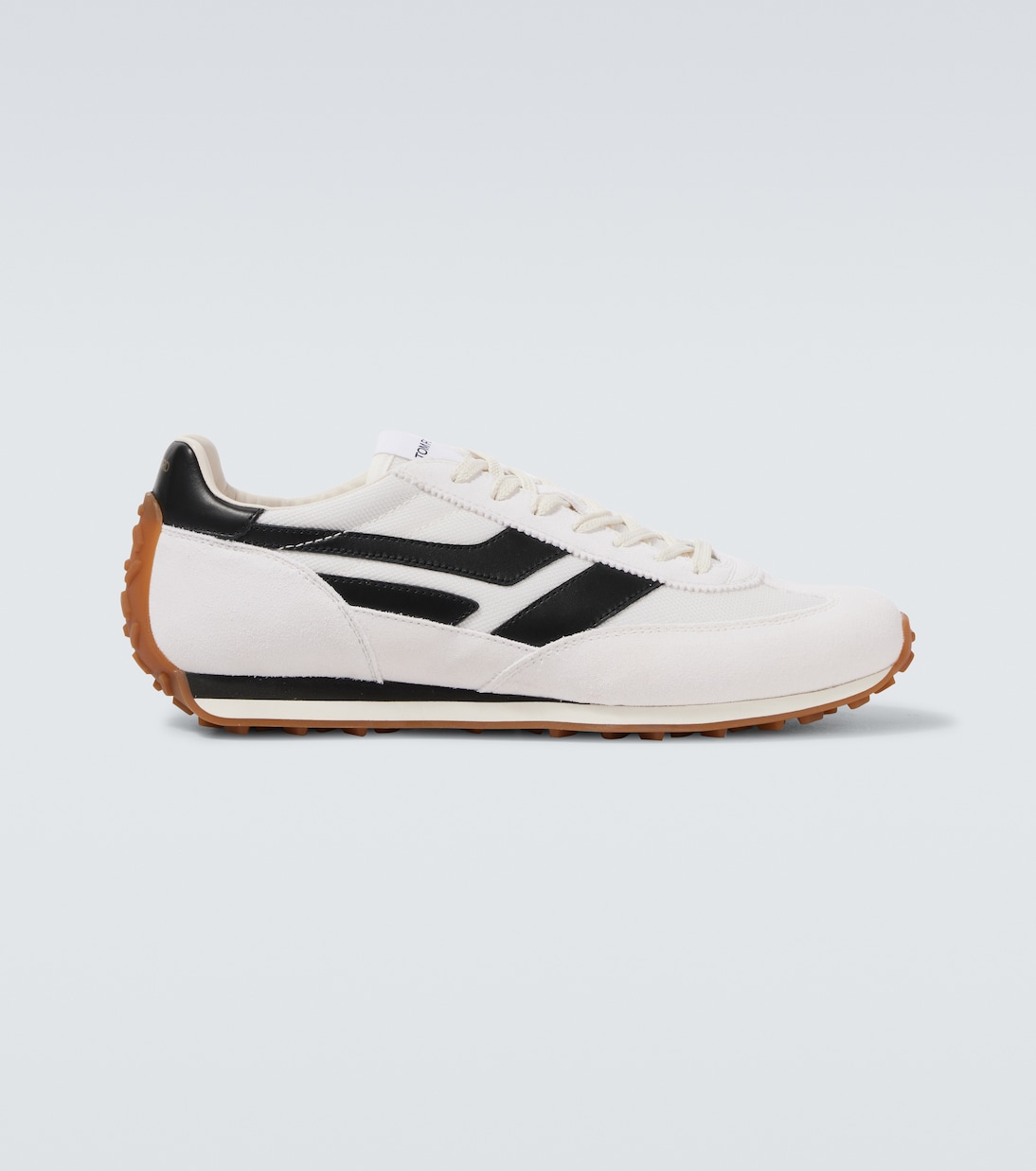 

Кроссовки с отделкой из замши Mick Tom Ford, Optical White/Black+Amber