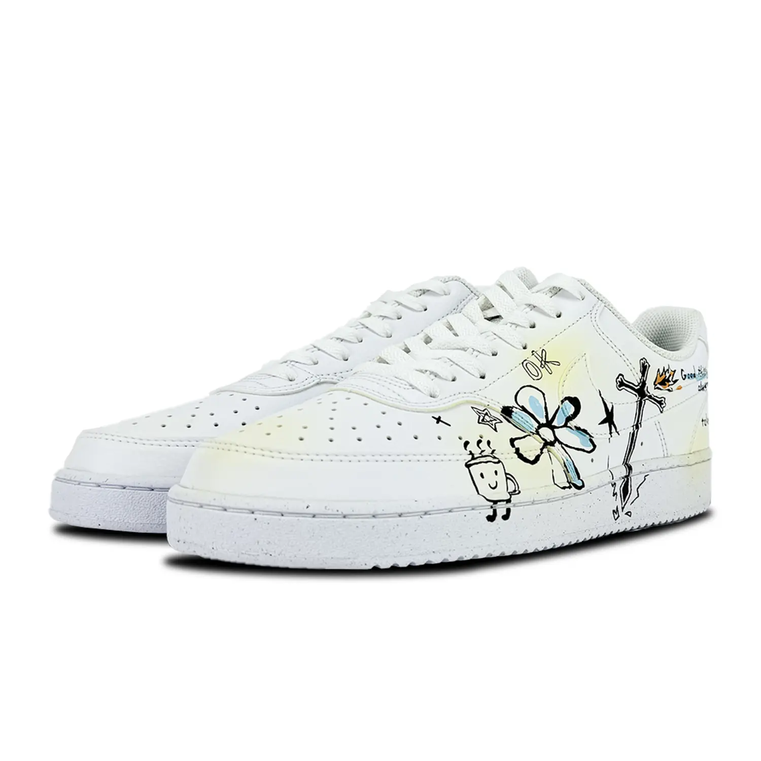 

Кроссовки Nike Court Vision 1 Skateboarding Shoes Women's Low-top White/Black, белый