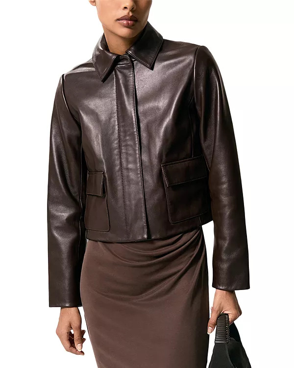 

Кожаная куртка Дрю Reiss, коричневый