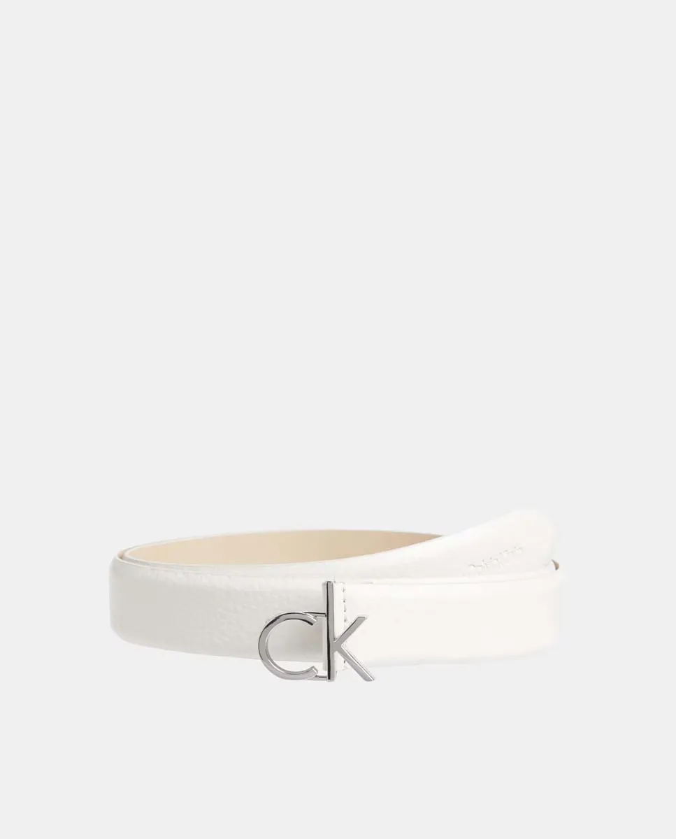 

Текстурированный кожаный ремень с логотипом Calvin Klein, цвет Crudo