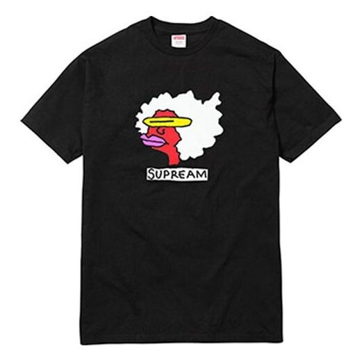 

Футболка fw17 gonz tee black sausage mouth cartoon short sleeve Supreme, черный