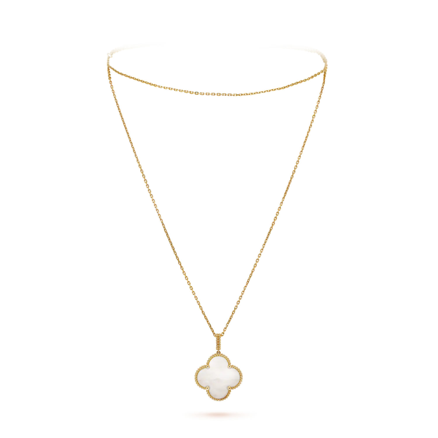 

Длинное ожерелье Van Cleef & Arpels Magic Alhambra, 1 мотив, 18-ct желтое золото, перламутр