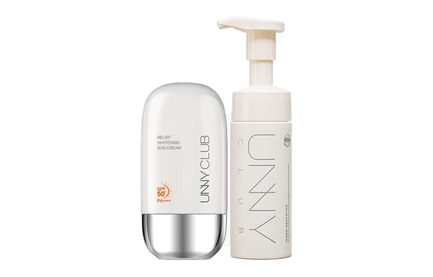 

UNNY CLUB Unny bright white солнцезащитный очищающий набор для ухода за кожей увлажняющее очищение 50мл+150мл