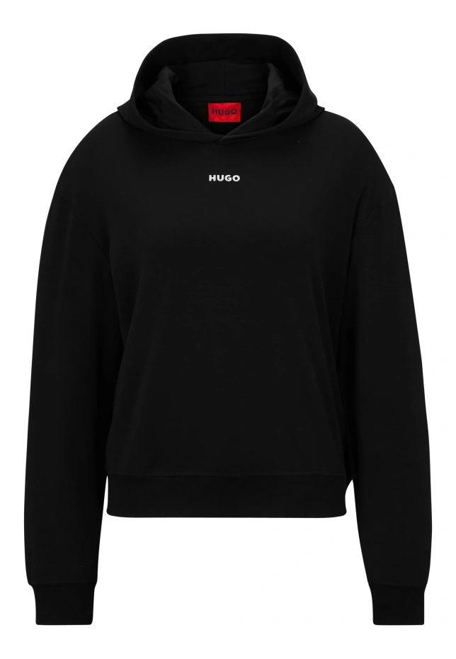 

Топ для домашней одежды shuffle_hoodie свободного кроя Hugo, черный