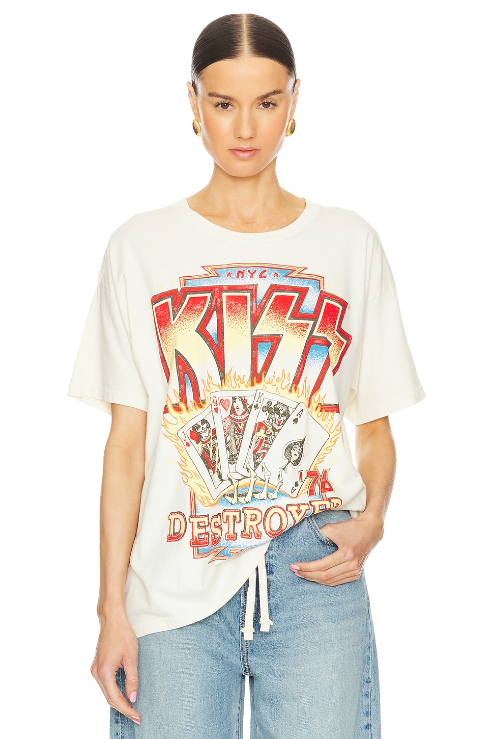 

Футболка с мерчем kiss destroyer tour 76 Daydreamer, серый
