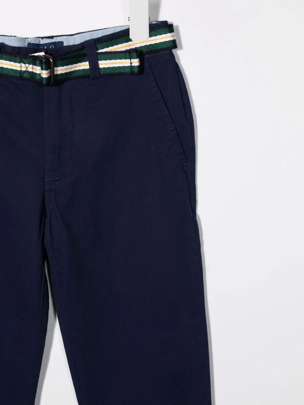 Прямые брюки чинос с поясом POLO RALPH LAUREN KIDS, синий — фото 3
