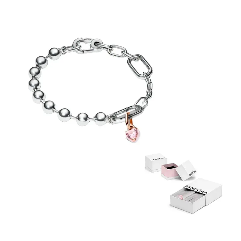 

Pandora Серебряный браслет Unisex из стерлингового серебра 925 пробы с золотым покрытием, медью, сплавом и стеклом