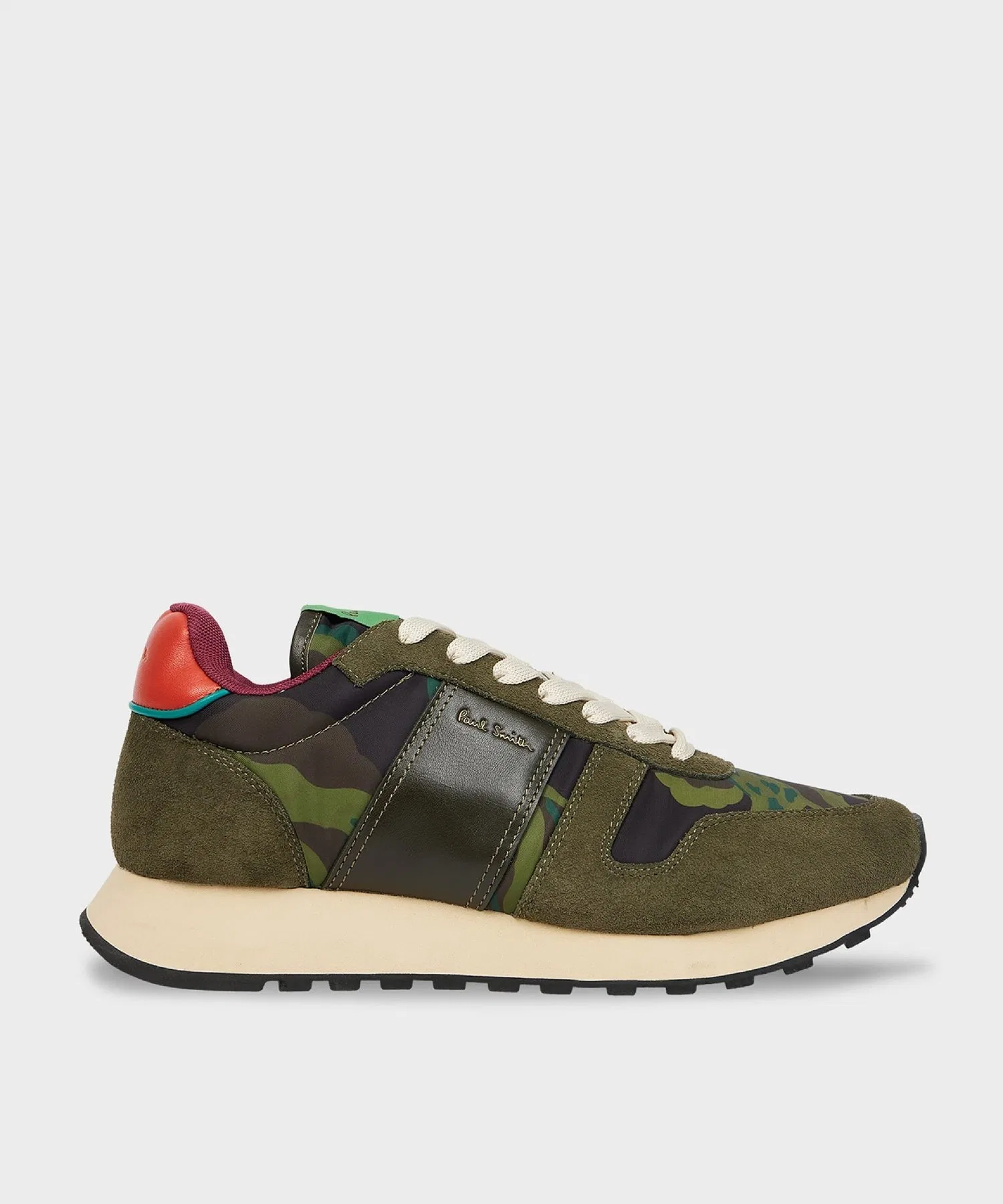 Мужские кожаные кроссовки Paul Smith "Eighties" тёмно-зелёные