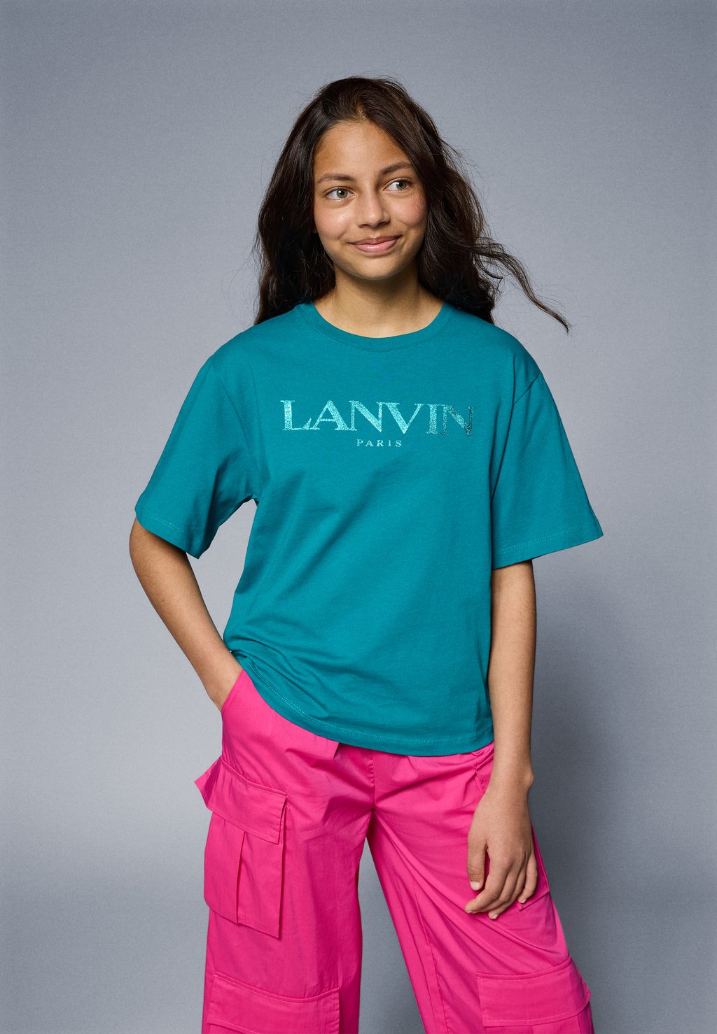 

Футболка с принтом SHORT SLEEVES TEE LANVIN, бирюзовый