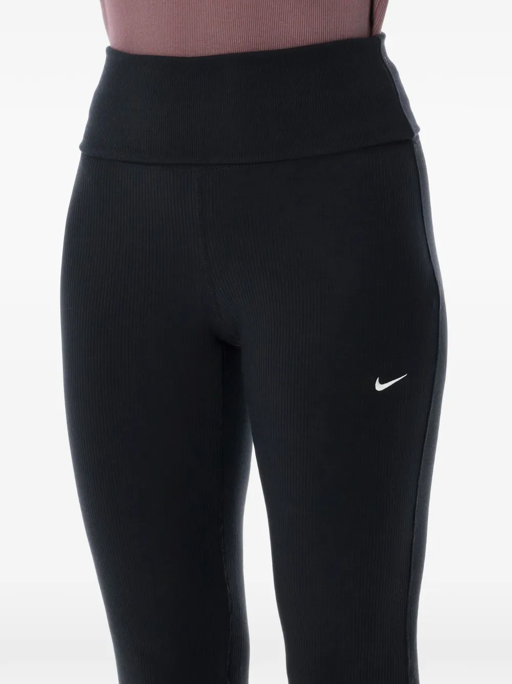 Клеш-леггинсы с логотипом Nike, черный — фото 3