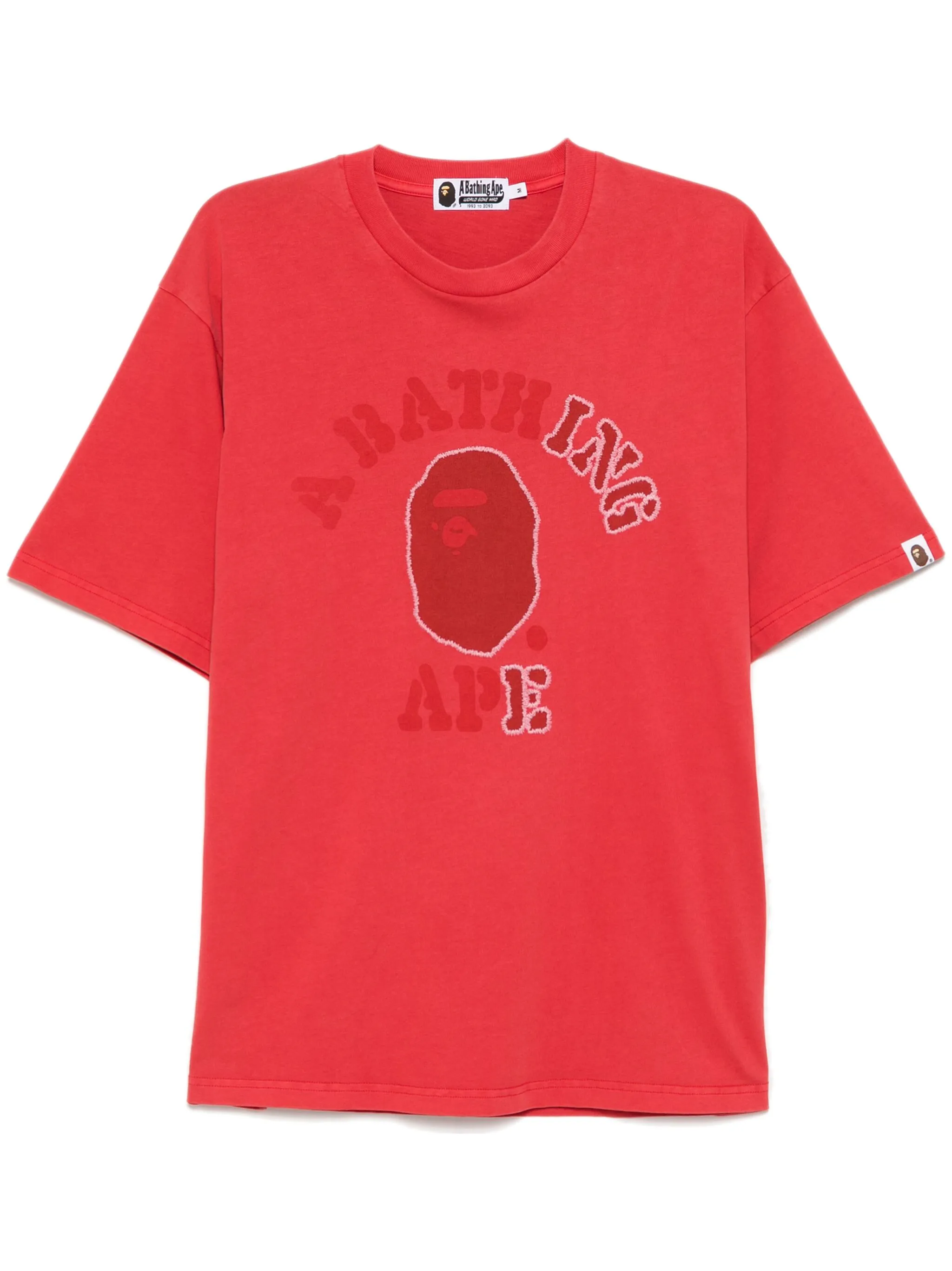 

Футболка College свободного кроя A Bathing Ape, красный