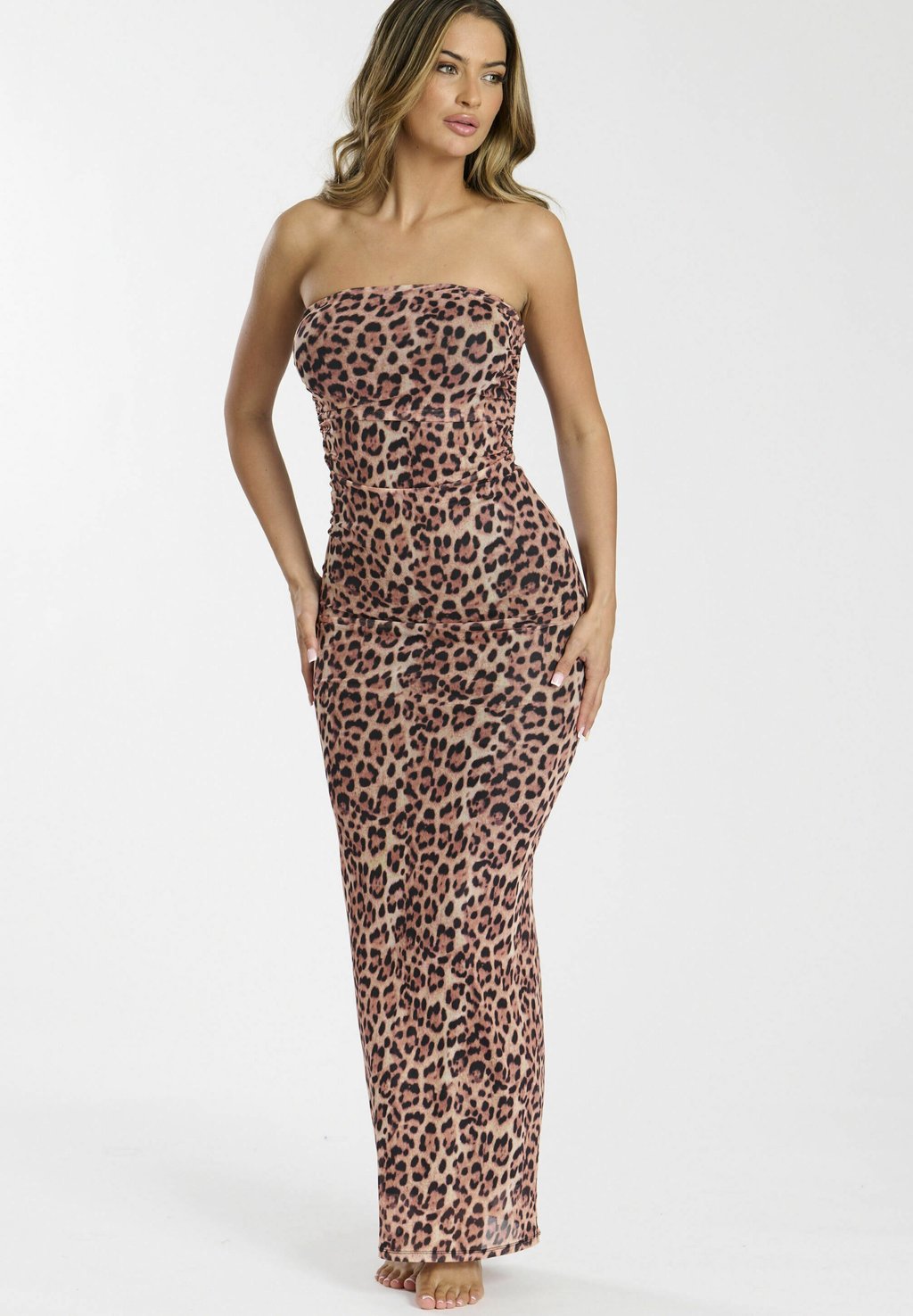 

Платье макси STRAPLESS PRINTED South Beach, бежевый