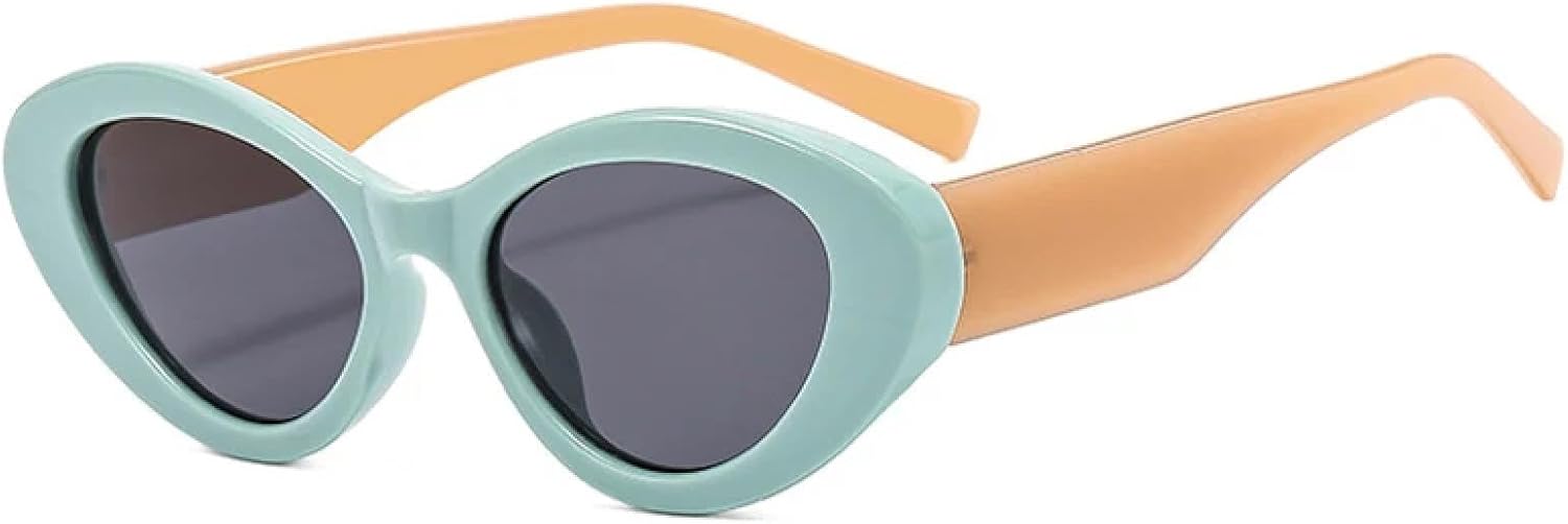 

Солнцезащитные очки с защитой от УФ-излучения UV400 | Желто-карие очки «кошачий глаз» для женщин, контрастный цвет, подходят для занятий спортом на открытом воздухе и вождения DSVIGF, Green Tea Grey