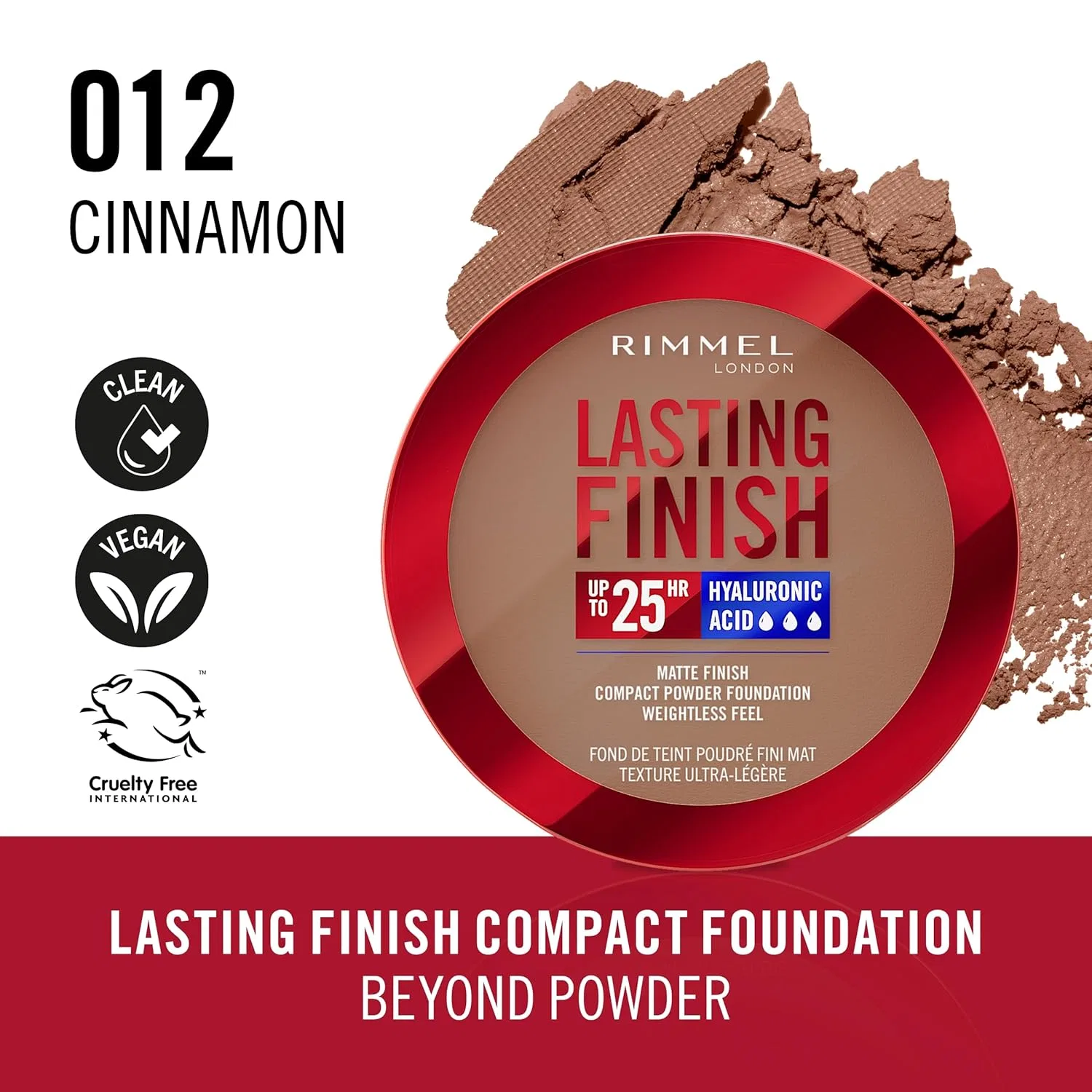 Компактная пудра-основа Rimmel Lasting Finish, оттенок 012 Cinnamon Rimmel, Zimt — фото 2