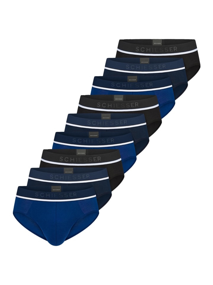 

Schiesser Трусы-слипы Rio из органического хлопка (95% органический хлопок), сине-черные