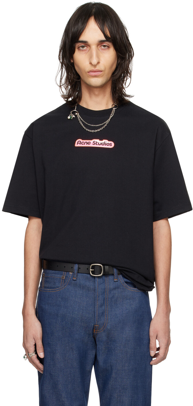 

Черная футболка с нашивками Acne Studios, цвет Black