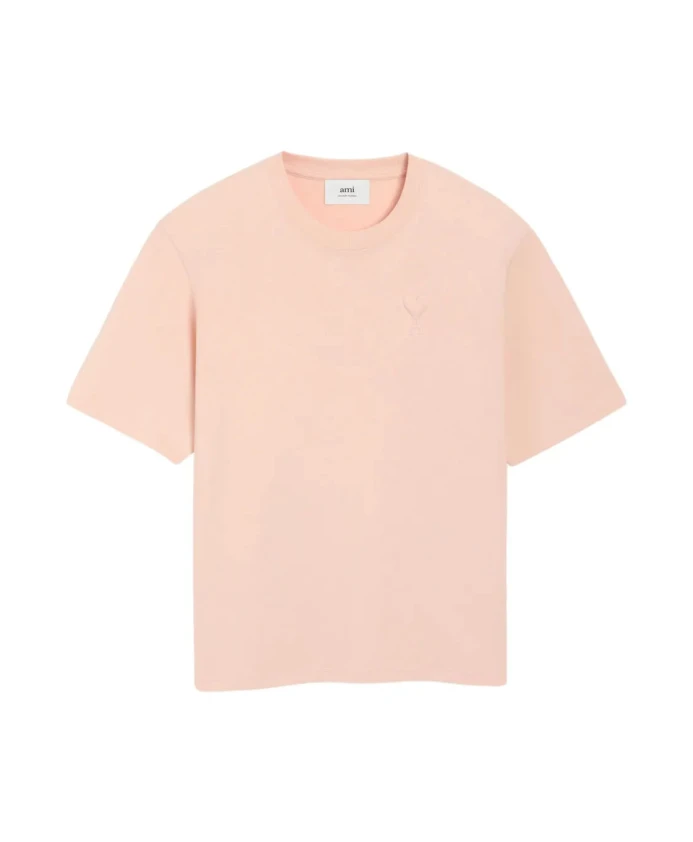 

Хлопковая футболка с сердечком Ami Paris, розовый