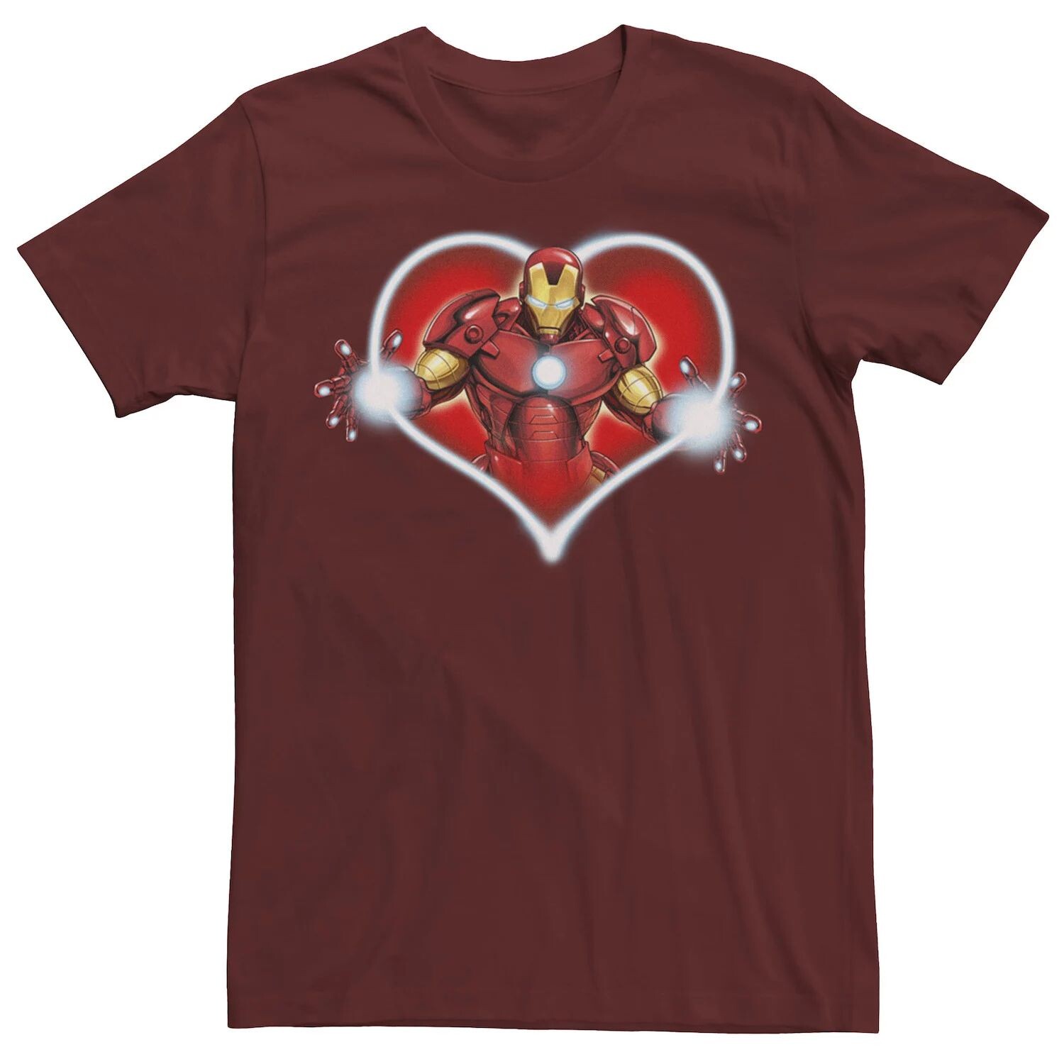 

Мужская футболка Marvel Iron Man Heart Blaster Glow Valentine Licensed Character