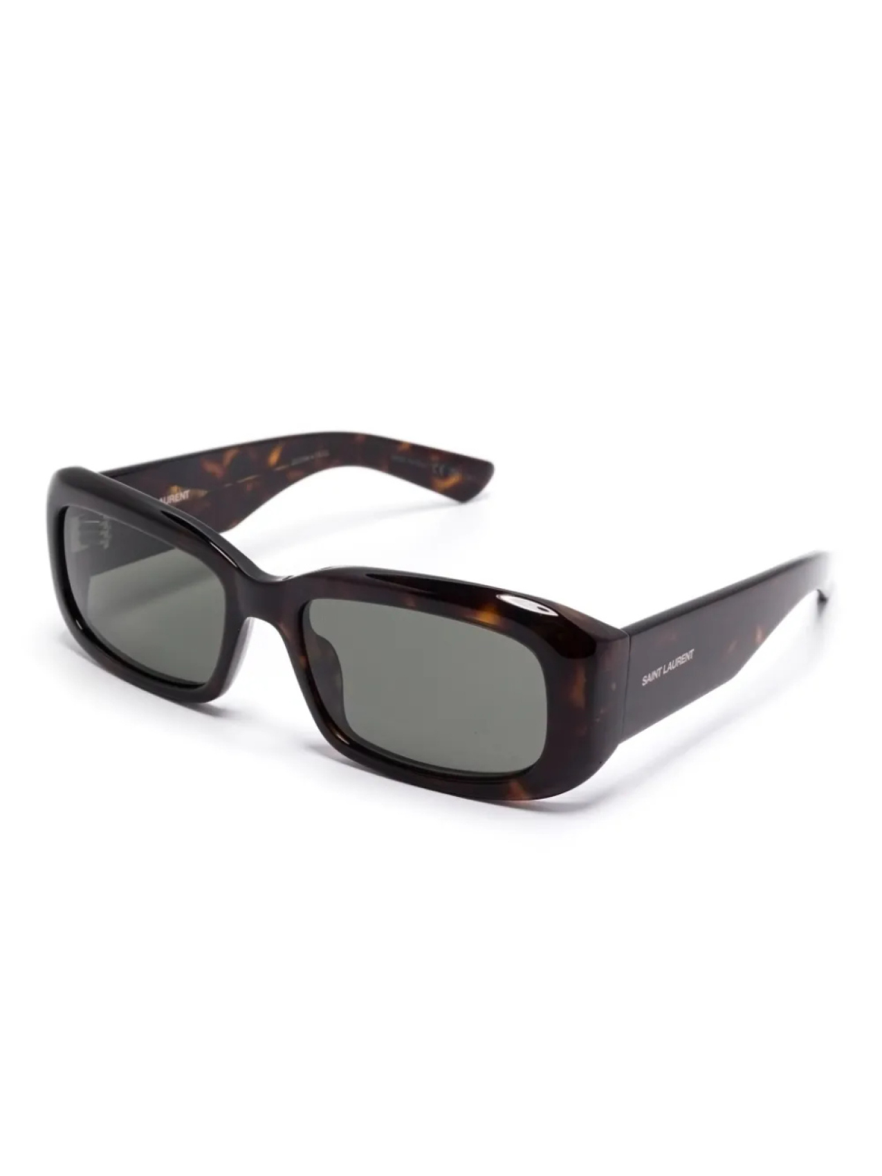 Saint Laurent Eyewear солнцезащитные очки в прямоугольной оправе, коричневый — фото 2
