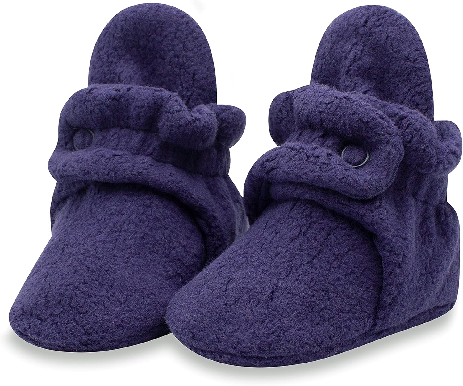 

Унисекс флисовые пинетки для малышей Zutano, с двумя кнопками, от новорожденного до 24 месяцев, True Navy