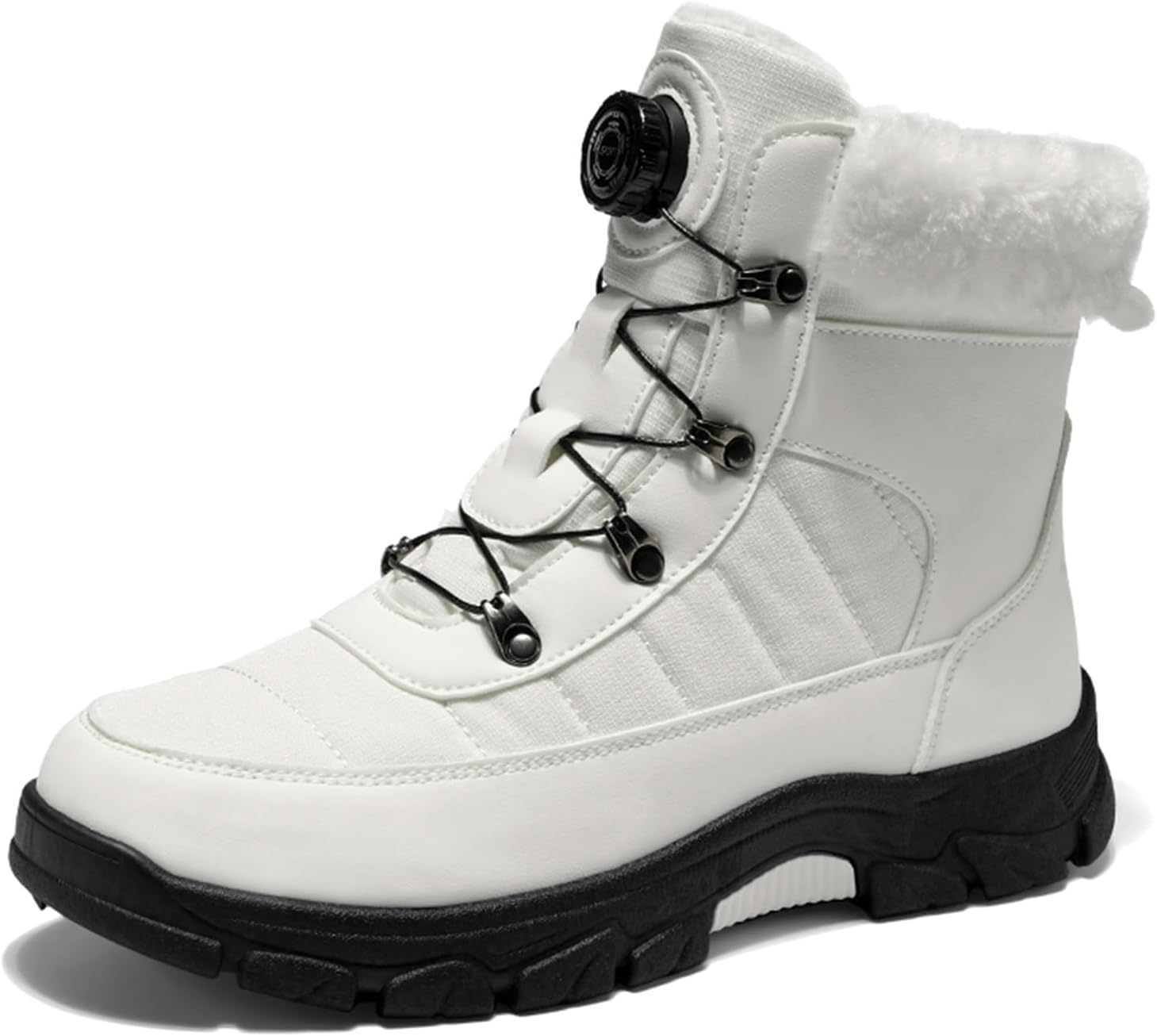

Мужские зимние ботинки на шнуровке с меховой подкладкой, удобные, легкие, противоскользящие, для улицы, теплые для походов и работы Nxnbhsl, белый