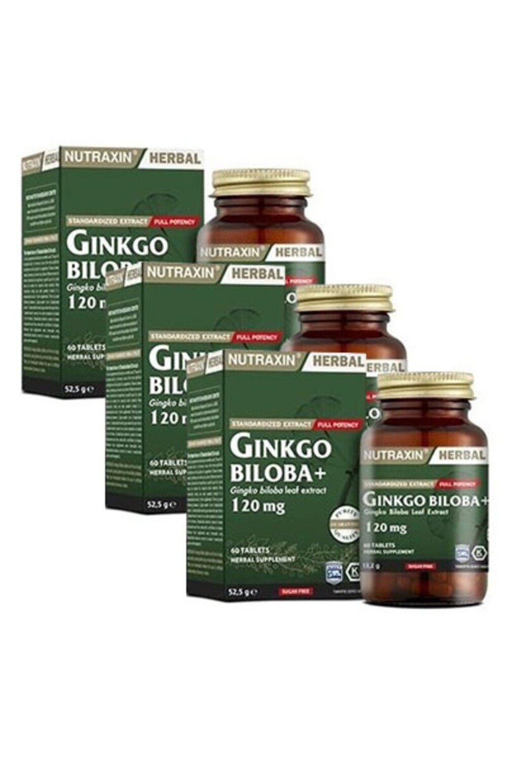 

Nutraxin Гинкго билоба, 120 мг, 60 таблеток, 3 шт. в упаковке