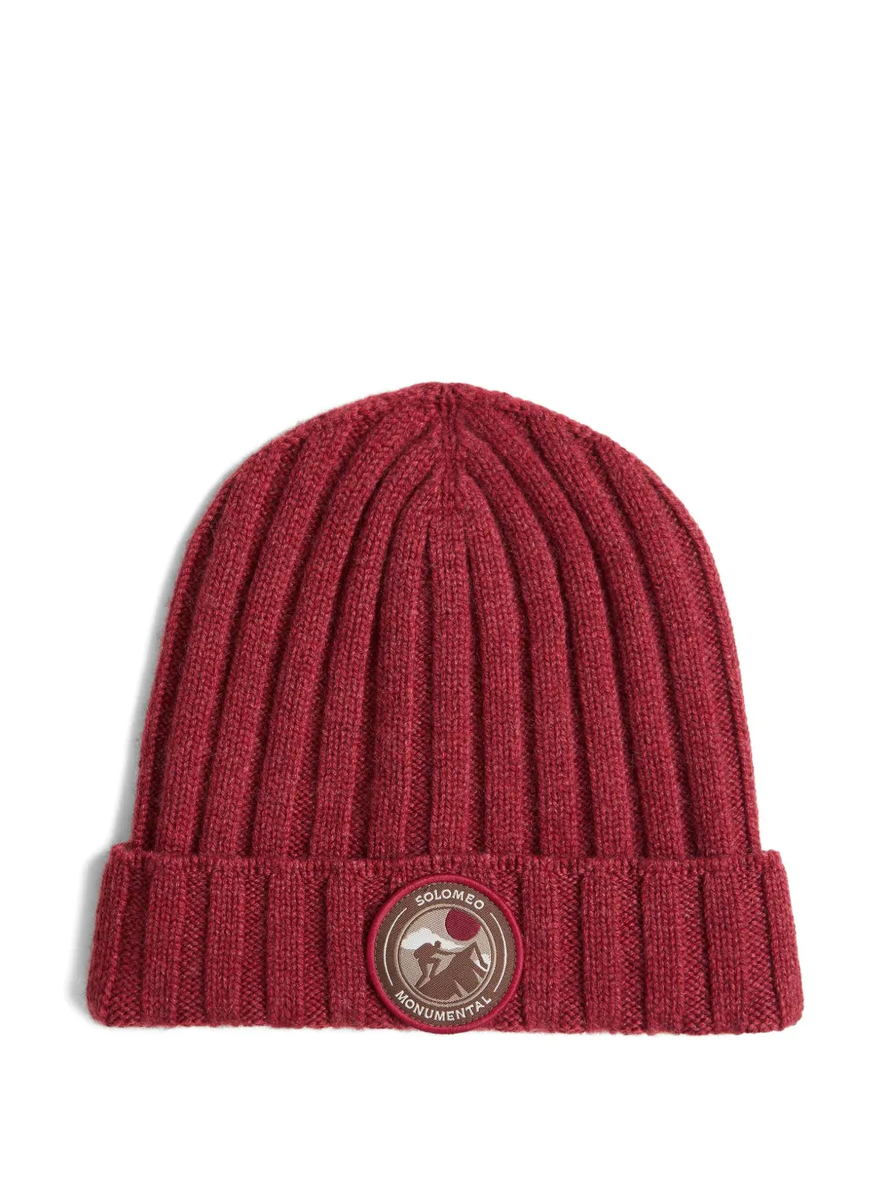 

Шапка бини в рубчик с логотипом Brunello Cucinelli Kids, красный