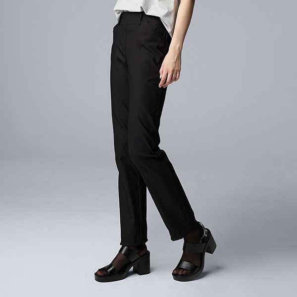 

Женские брюки slim straight из полированного твила Simply Vera Vera Wang, Black