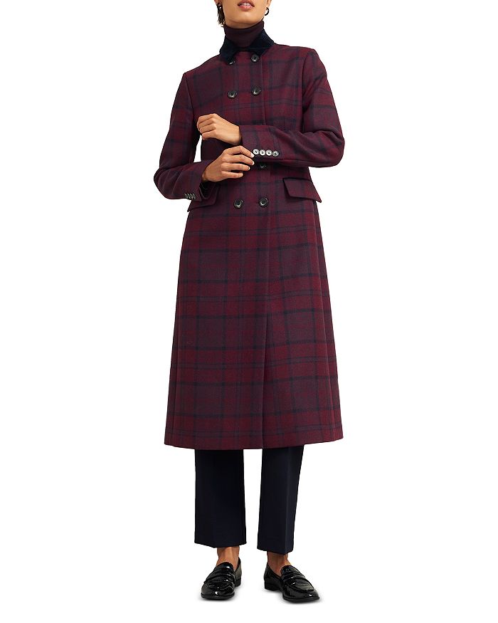 

Двубортное пальто в клетку Patricia HOBBS LONDON, розовый