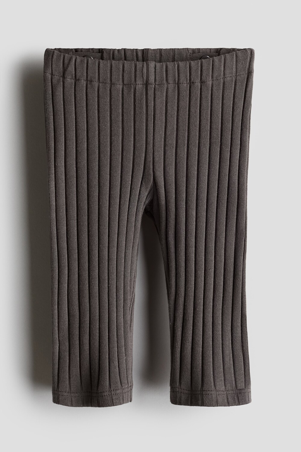 

Хлопковые леггинсы в широкую рубчику H&M, серый