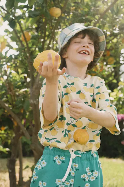 Футболка с коротким рукавом Oranges Rib Tee Tinycottons, желтый
