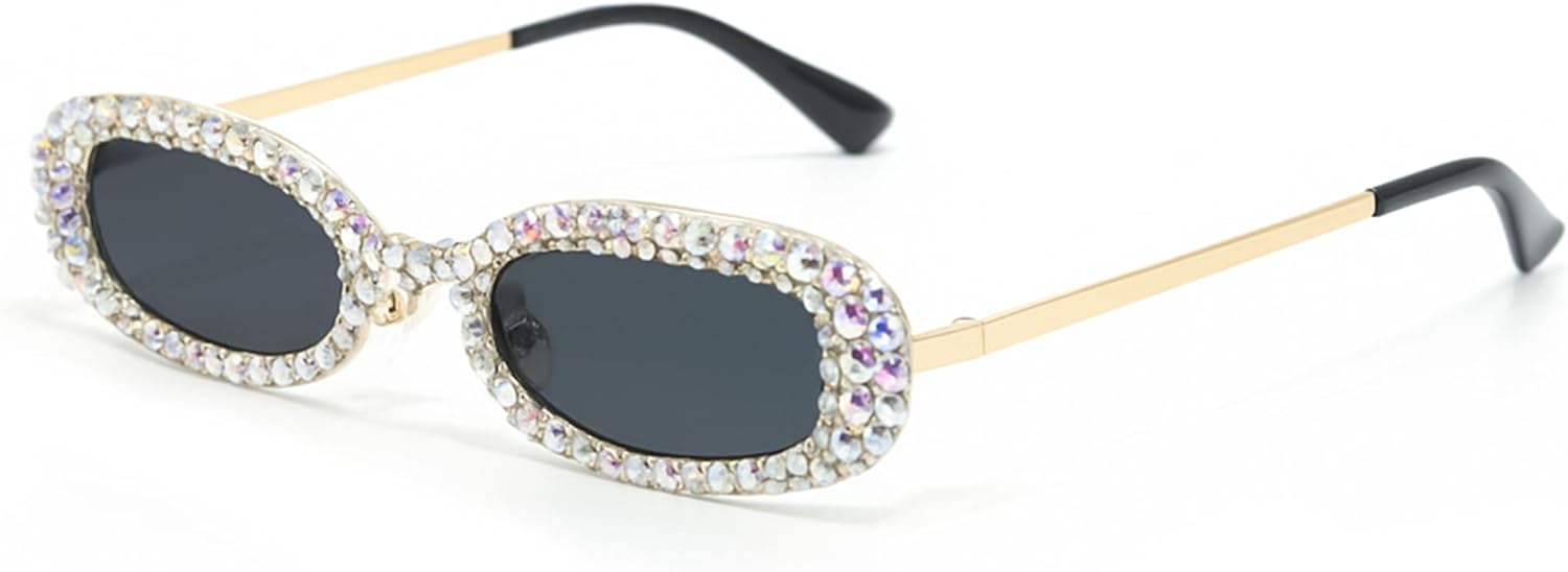 

Солнцезащитные очки Bullabulling в стиле ретро, ​​узкие овальные, со стразами, для женщин, украшенные драгоценными камнями, в стиле 90-х, диско-очки, для маленького лица, Gold