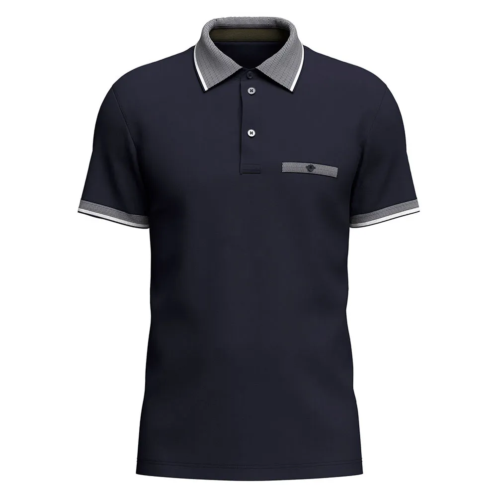 

Поло с коротким рукавом Fynch Hatton Contrast Mercerized, синий