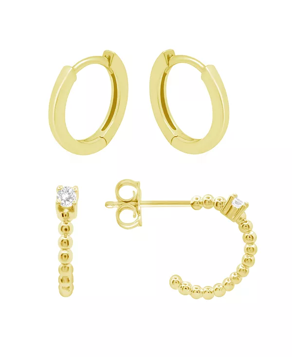 

Комплект из двух полированных серег-колец, позолоченный And Now This, gold-tone