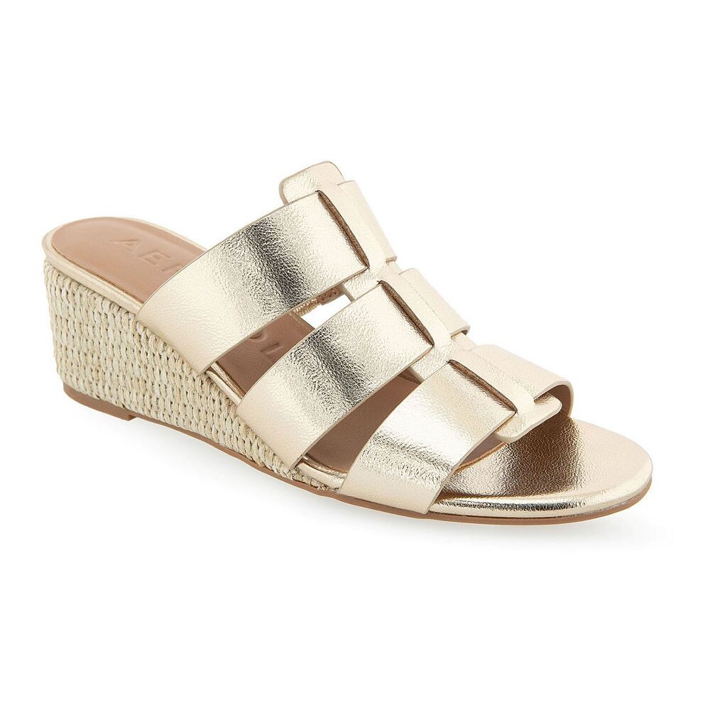 

Женские босоножки на танкетке Aerosoles Wilma, цвет Soft Gold Pu