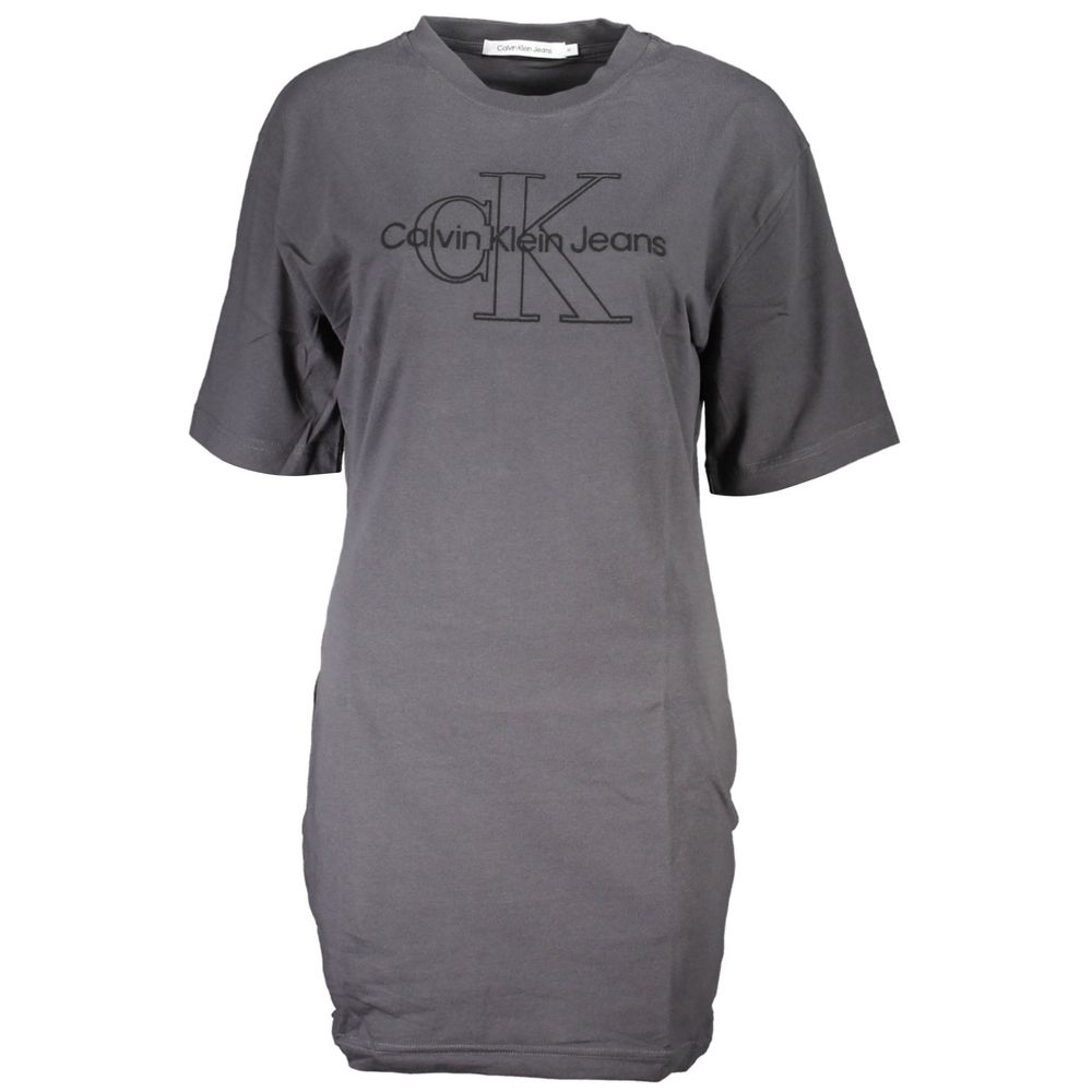 

Черное хлопковое платье Calvin Klein, черный