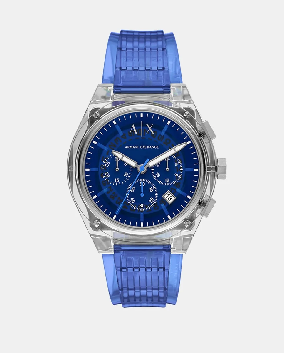 

AX4166 Мужские часы-хронограф Синий Полиуретан Armani Exchange, синий