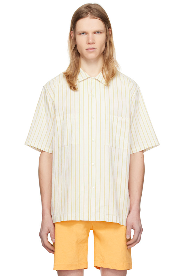 

Джонни полосатая футболка SS Pilgrim Surf + Supply, цвет mustard stripe