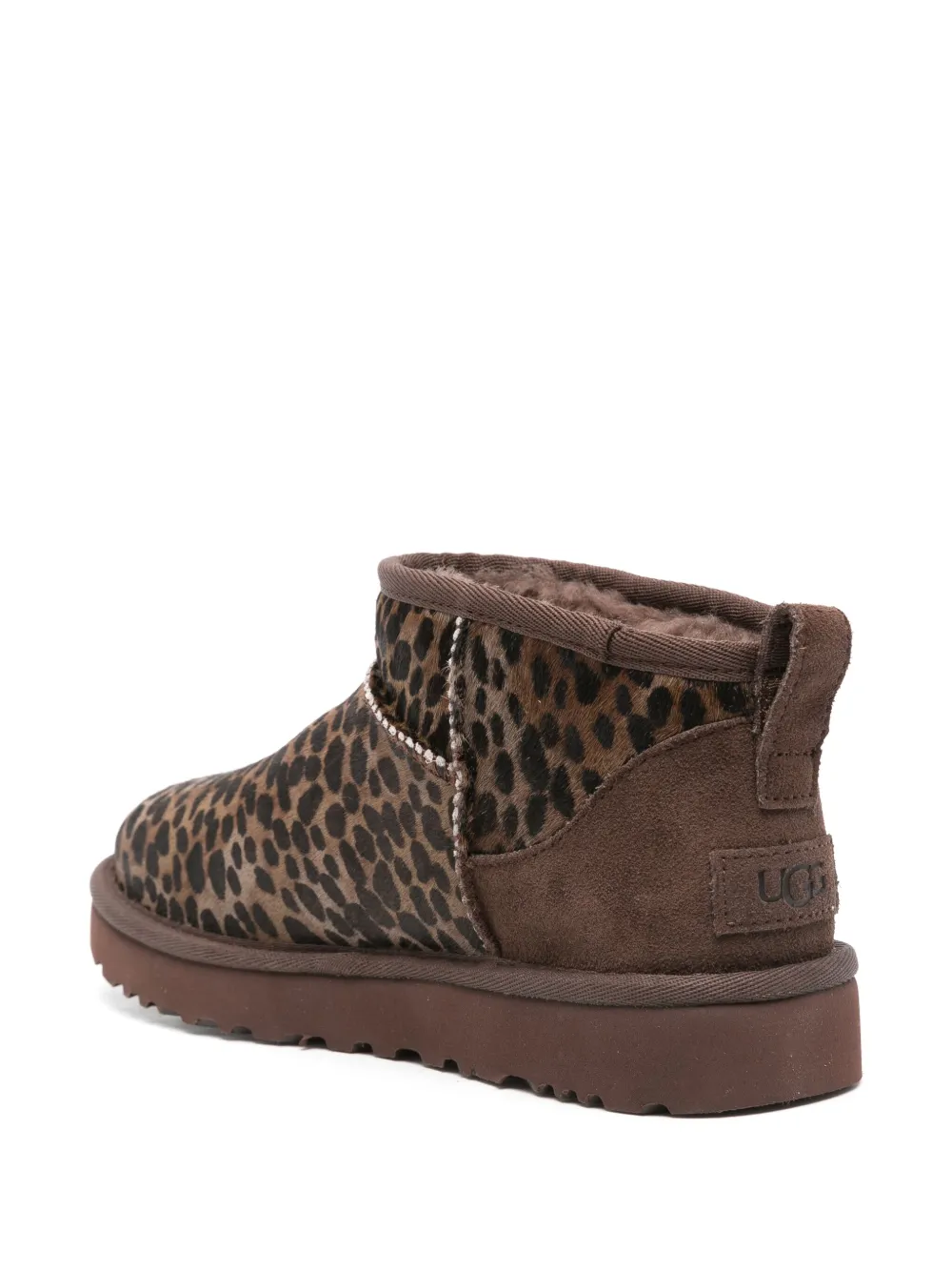 Мужские угги UGG Classic Ultra Mini с леопардовым принтом, коричневый — фото 3