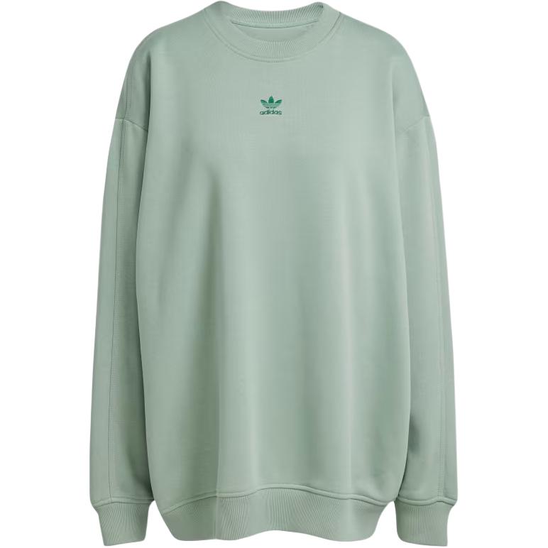 Флисовая оверсайз толстовка Essentials Adidas Originals, зеленый — фото 3