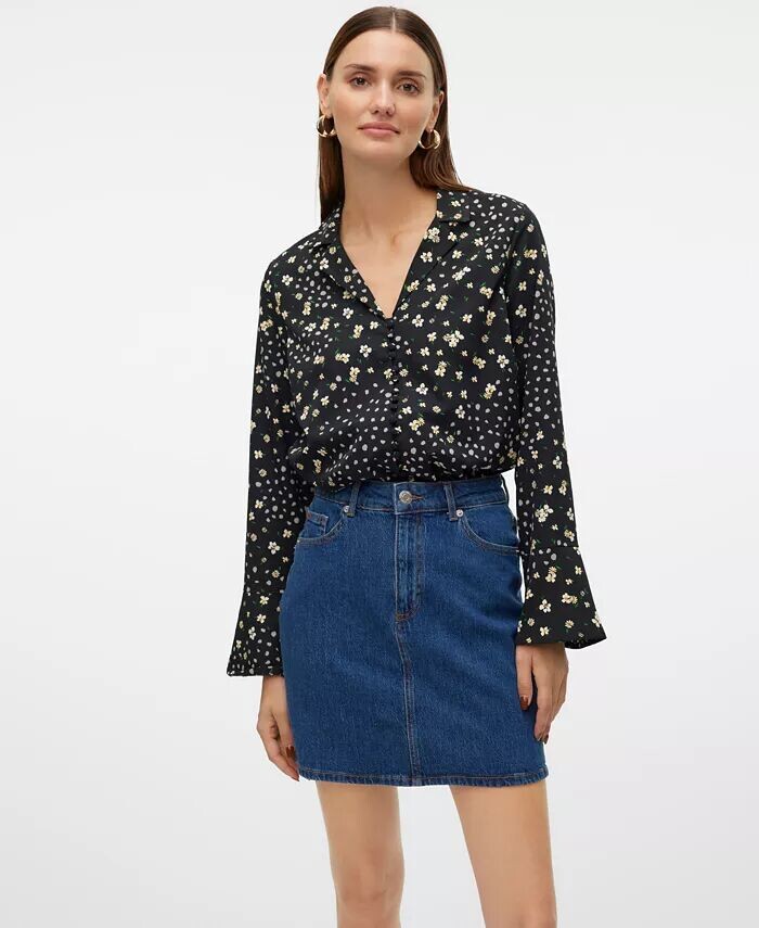 

Женский топ с v-образным вырезом и принтом Alea Bea Vero Moda, мультиколор