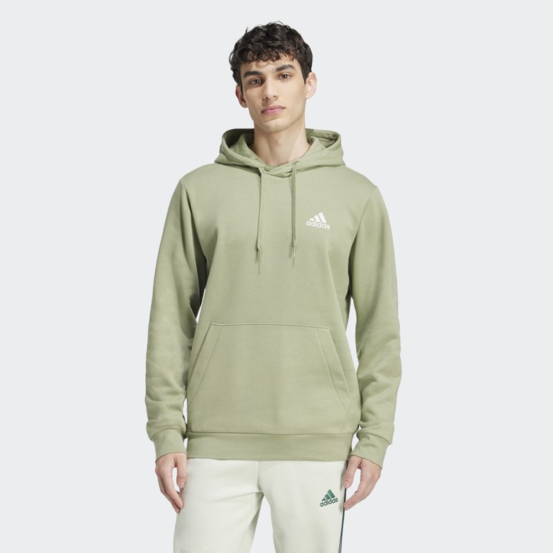 

Мужская флисовая толстовка с капюшоном Essentials Adidas, зеленый