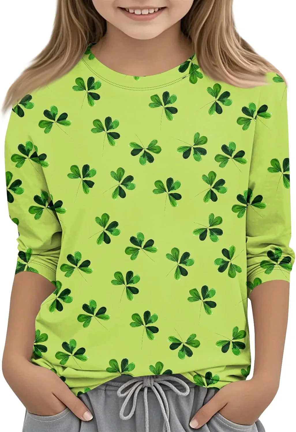 Футболка с принтом St. Patrick's Day, Oversized, Generic, fluorescent Green