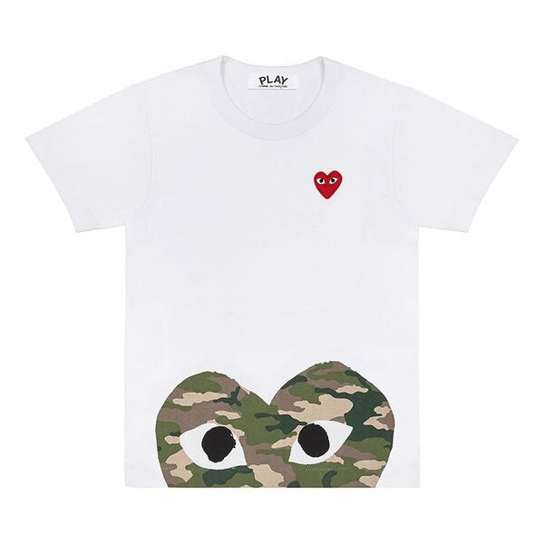 

Футболка camouflage heart tee 'white' Comme Des Garcons Play, белый