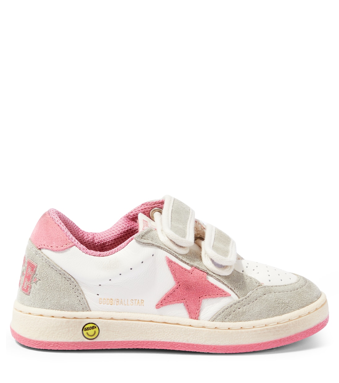 Кожаные кроссовки Ball Star Golden Goose Kids, White/ Red/ Taupe — фото 3