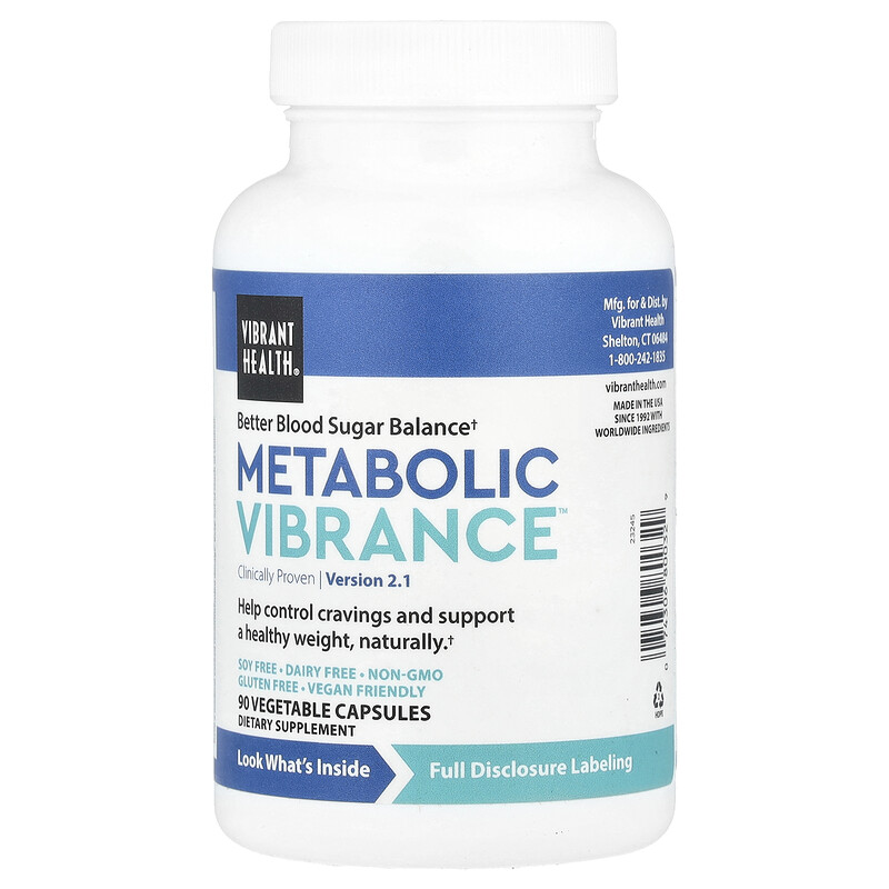 

Vibrant Health, Metabolic Vibrance , версия 2.1, 90 растительных капсул